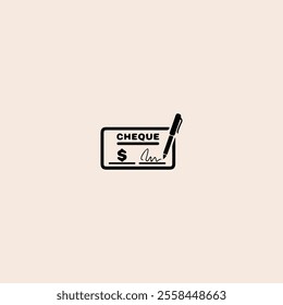 Bank check book icon flat vector design.