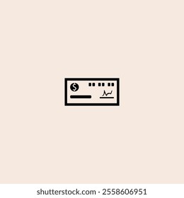 Bank check book icon flat vector design.