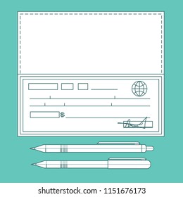 BANK CHECK, bank cheque . Stock vector illustration for poster, greeting card, website, ad, business presentation, advertisement design