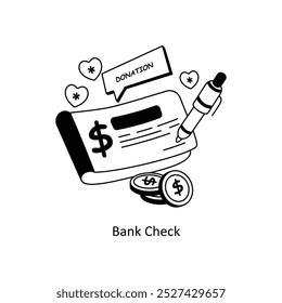 Bank Check concepts outline style illustrations stock illustration