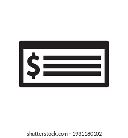 Bank Check - Finance Payment Icon Sign Symbol