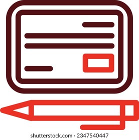 Bank check Glyph Two Color Icon For Personal And Commercial Use.
