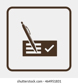 Bank check icon.