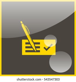 Bank check icon.