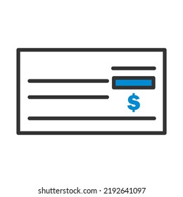 Icono de comprobación bancaria. Contorno de negrita editable con diseño de relleno de color. Ilustración vectorial.