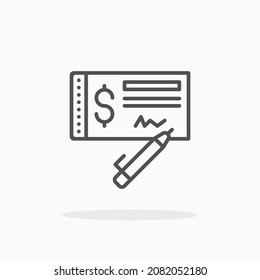 icono Comprobación bancaria. Estroque editable y píxel perfecto. Estilo de esquema. Ilustración vectorial. Disfruta de este icono para tu proyecto.
