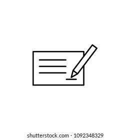 bank check icon. Element of simple travel icon for mobile concept and web apps. Thin line bank check icon can be used for web and mobile on white background