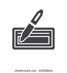 Bank check icon (flat design)