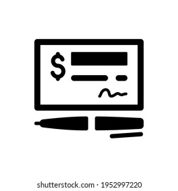 Bank check icon - Simple vector illustration