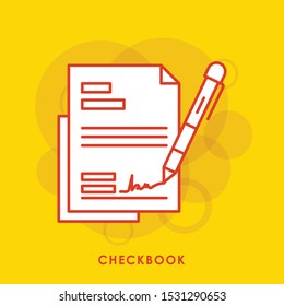 
Bank Check Icon. Thin Line Vector Illustration. Adjust stroke weight - Expand to any Size - Easy Change Colour - Editable Stroke - Pixel Perfect