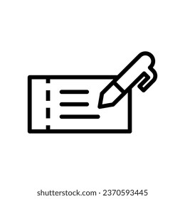 Bank check icon, Vector Graphics