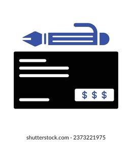 Icono de comprobación bancaria, gráficos vectoriales