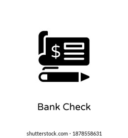 Bank Check icon in vector. Logotype