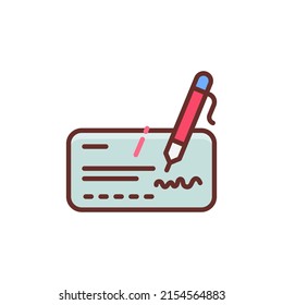 Bank Check icon in vector. Logotype