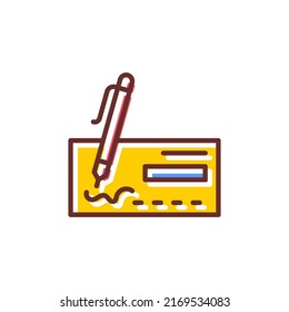 Bank Check Icon In Vector. Logotype