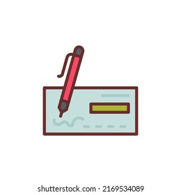 Bank Check Icon In Vector. Logotype