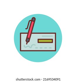 Bank Check Icon In Vector. Logotype