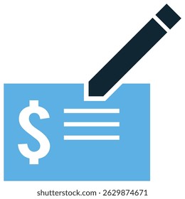 Bank check icon vector for payments, account confirmation, or paper-based transactions. Ideal for finance, payroll, and accounting-related visual illustrations.