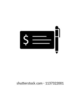 Bank check icon vector.bank check sign Isolated on white background. Flat style for graphic design, logo, Web, UI, mobile app, EPS10