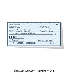 Bank Check Isolated On Background Vector Stock Vector (Royalty Free ...