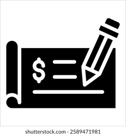 Bank Check Mark Icon Element For Design