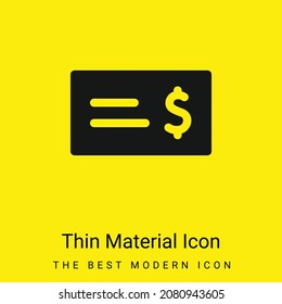 Bank Check minimal bright yellow material icon