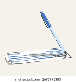 Bank check money flat vector illustration design finance payment symbol isolated business banking document financial transaction set
