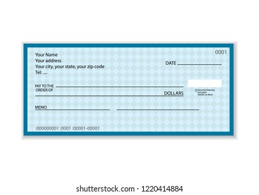 Bank Check On White Background Vector Stock Vector (Royalty Free ...