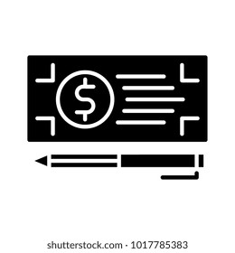 Bank check payment vector icon