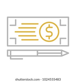 Bank check payment vector icon