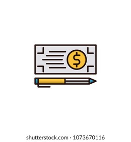 Bank check payment vector icon