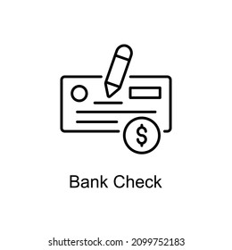 Bank Check  Vector Line Icons For Your Digital Or Print Projects.