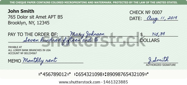 print on personal check template