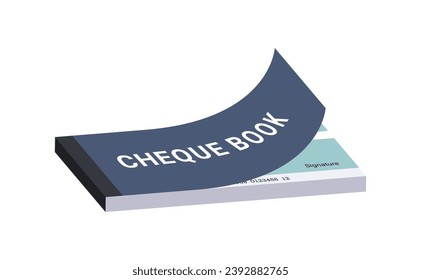 Bank cheque book or check book vector background