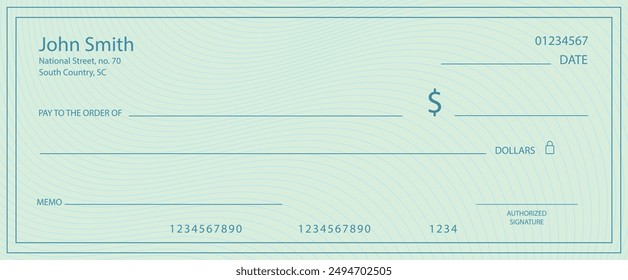 Cheque bancario, Plantilla de cuenta bancaria, Plantilla en blanco del cheque bancario, cheque en blanco