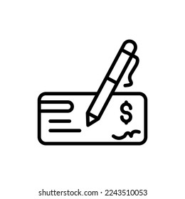 Bank Check Symbol in Vektorgrafik. Logotyp