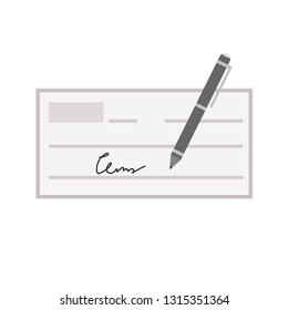 bank cheque vector illustration. flat design