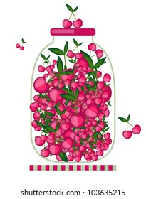 Bank with cherry jam for your design