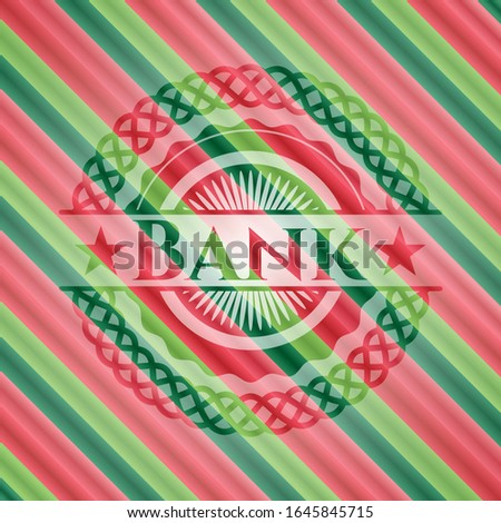 Bank christmas emblem background. Vector Illustration. Detailed.
