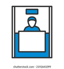 Bank Clerk Icon. Editable Bold Outline With Color Fill Design. Vector Illustration.