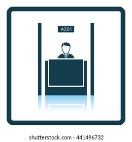 Bank clerk icon. Shadow reflection design. Vector illustration.