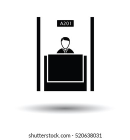 Bank clerk icon. White background with shadow design. Vector illustration.