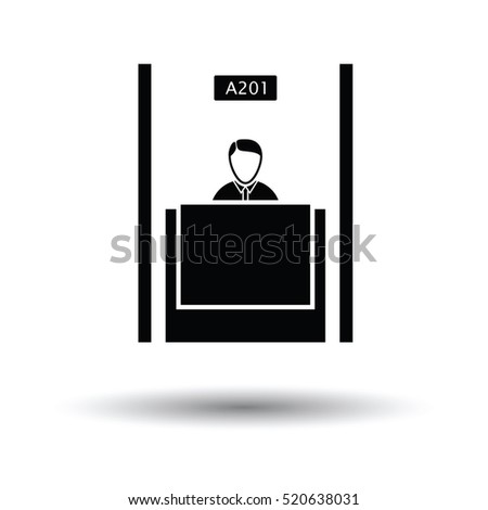 Bank clerk icon. White background with shadow design. Vector illustration.