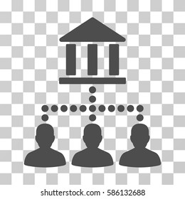 Bank Client Links vector pictogram. Illustration style is flat iconic gray symbol on a transparent background.