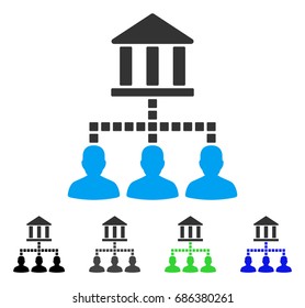 Bank Clients flat vector pictogram. Colored bank clients gray, black, blue, green pictogram variants. Flat icon style for web design.