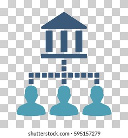 Bank Clients icon. Vector illustration style is flat iconic bicolor symbol, cyan and blue colors, transparent background. Designed for web and software interfaces.