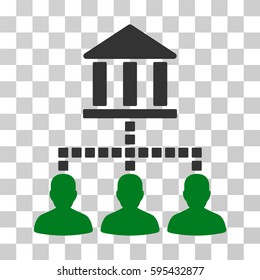 Bank Clients icon. Vector illustration style is flat iconic bicolor symbol, green and gray colors, transparent background. Designed for web and software interfaces.