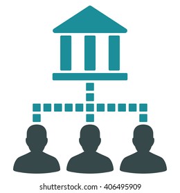 Bank Clients vector toolbar icon. Style is bicolor flat icon symbol, soft blue colors, white background, square dots.