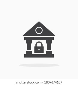 Bank closed icon design or logo. Vector illustration.