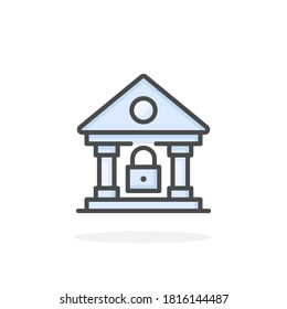 Bank closed icon in filled outline style. For your design, logo. Vector illustration.